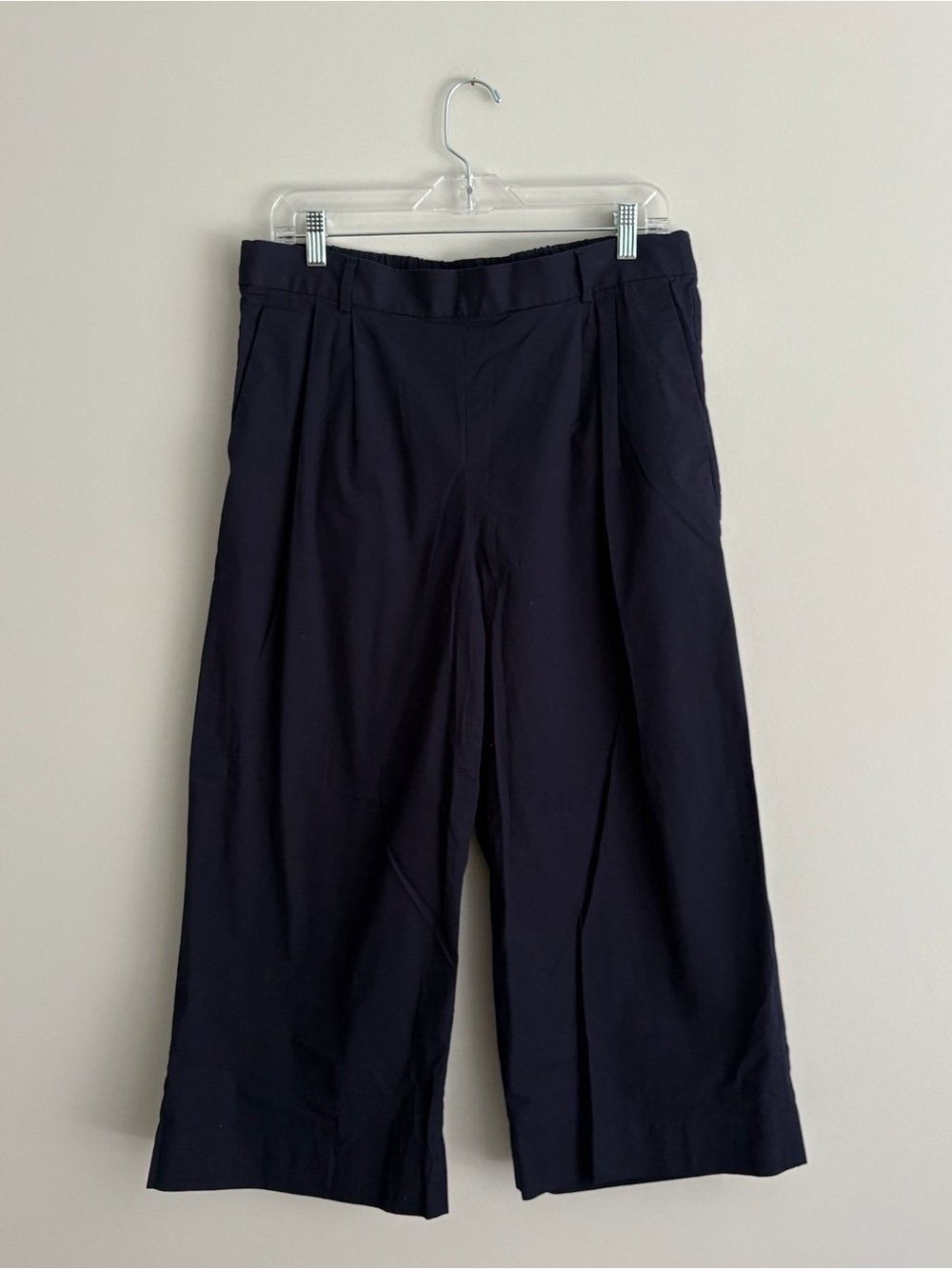 J. Crew Wide-Leg Cropped Pants in Navy Size 12